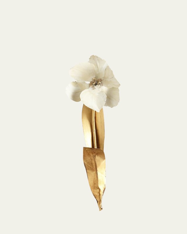 Original Gilded Single Tulip Study on Linen